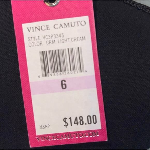 NWT! Vince Camuto Light Cream Shift Dress with Beautiful Neckline - Size 6 - Picture 7 of 8